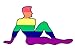 MooLuxe Rainbow Mudflap Guy Sticker