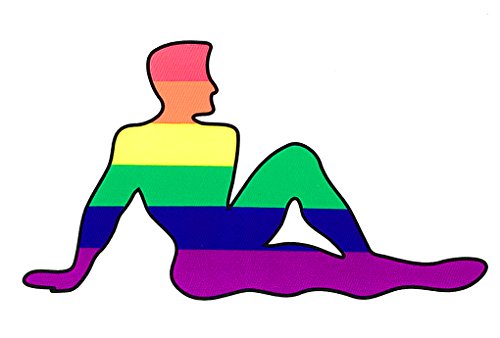 MooLuxe Rainbow Mudflap Guy Sticker
