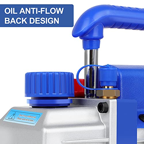 Gyzj 3.5 Cfm Rotary Vane Vacuum Pump For Hvac/Ac Refrigerant Recharging, Single Stage,1/4Hp, 1/4" Flare, For Wine Degassing, Food Processing W/200Ml Free Oil #TOP4