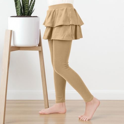 Girls Leggings Ruffle Skirt School Uniform Pants Relaxed Fit Cute Pants Kids Stretch Warm Preppy Leggings 3-14 Years4
