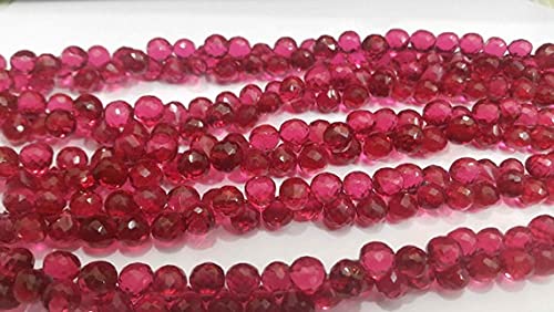 Pink tourmaline az faceted onion perles en pierres naturelles de 7mm pour collier