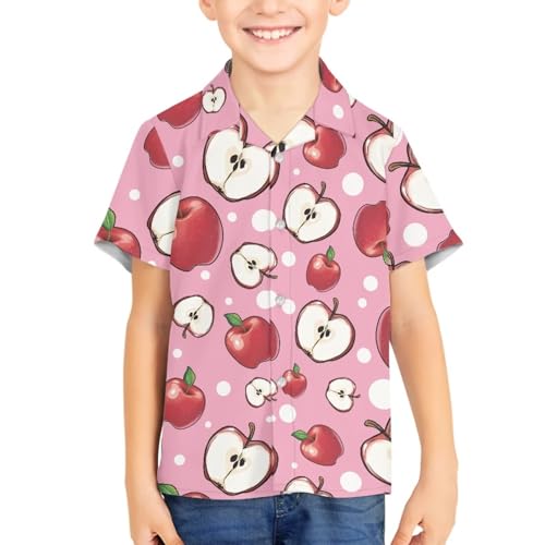 Boys Girls Casual Button Down Dress Shirts Cute Hawaiian Short Sleeve Summer Beach Shirt3