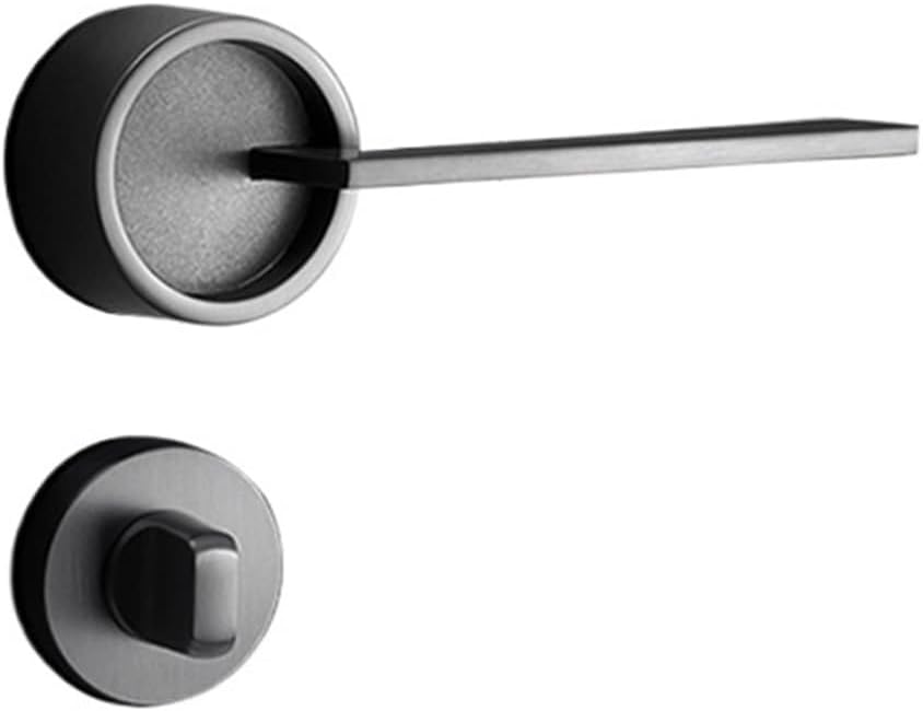 Invisible Wooden Door Lock Secret Door Split Single Tongue Lock Indoor Room Bedroom Handle zinc Alloy Secret Lock Door Lock(Steel Gray A08 226)