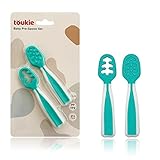 Precucharas de Aprendizaje Infantil - Juego de 2 Cucharas de Silicona - cucharas aprendizaje bebe - (Etapa 1 + Etapa 2), Alimentación Infantil. (Azul)