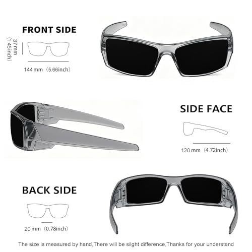 Image of WISTON Z87 Sunglasses Wrap Around Sunglasses for Men Rectangular Safety Glasses UV400 for Sport Working 8231