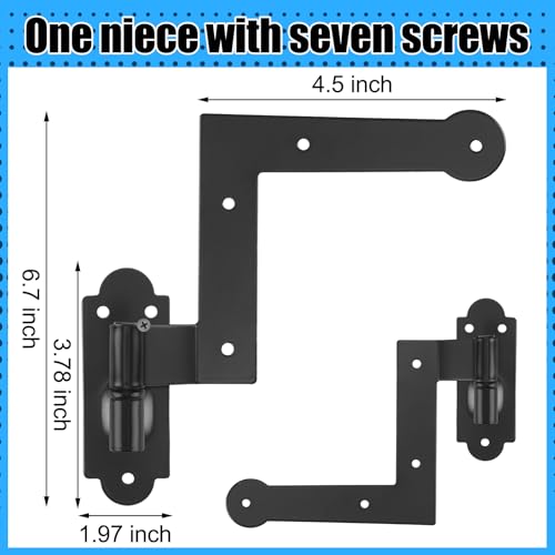 Moxweyeni 8 Pack Steel Blind Shutter Hinge 1-1/16" Colonial Style New Construction Black Wrought Iron Shutter Lift Off Pintle Reversible Hinges for Heavy Duty Wood Frame Brick Door Window - Thumbnail 2