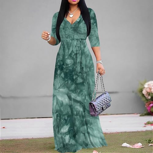 Image of PinkPatty Plus Size Maxi Dress for Women 3 /4 Sleeve Casual Long Dress