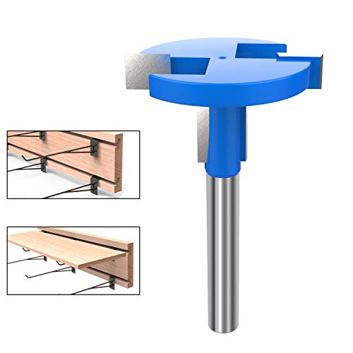 ROOCBIT T Slot Router Bit 1/4-Inch Shank Hex BOL Keyhole Photo Frame Hole Cutter Woodworking Tool 1-3/8" Cutting Diameter