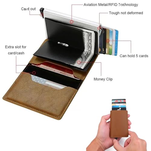 Simpl Wallet, Simplofficia Simpl Toggl Wallet, Men's Multi-Card Wallet, Rfid Blocking Credit Card Holder (Brown)4