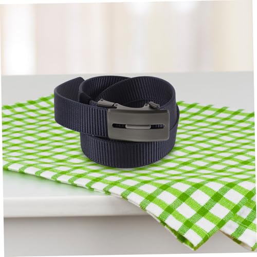 PartyKindom Men's Adjustable Nylon Ratchet Belt Braided Web Casual Belt with Buckle for Comfortable Fit Dark Blue Fashion Accessory4