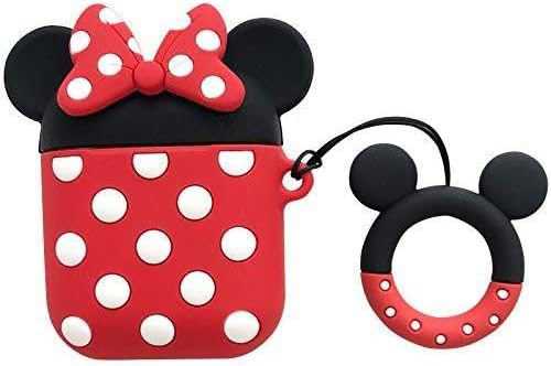 iFiLOVE Compatible with Airpods Case, Cute Cartoon Airpods Cover, Soft Silicone Shockproof Protective Case Cover Skin with Ring Buckle Holder for Apple Airpods 1 & 2 Charging Case(#2)