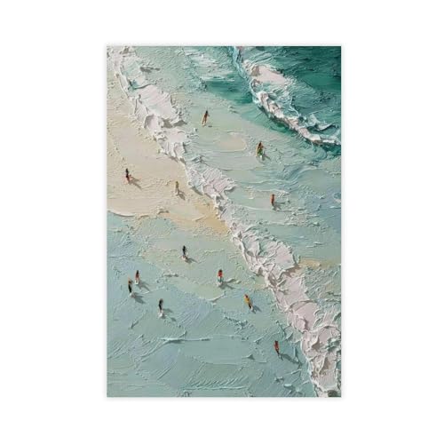 Poster abstrait bleu clair sur toile 41x61 cm, une idee de cadeau de mariage originale