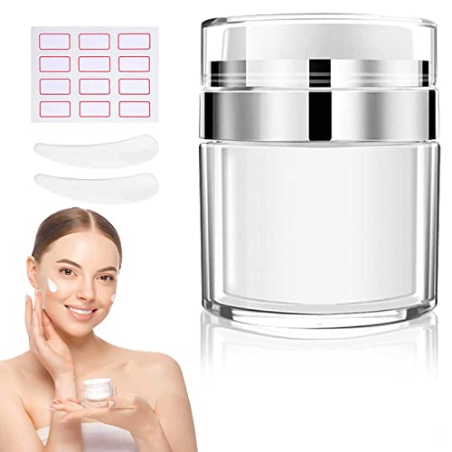 Cream Jar Vacuum Bottle, Refillable Airless Pump Jars, 15/30/50 ml Airless Cosmetic Container, Vacuum Moisturizer Jar Travel Size, Empty Refillable Cosmetic Air Pump Jars Bottles Dispenser (1, 30ml)