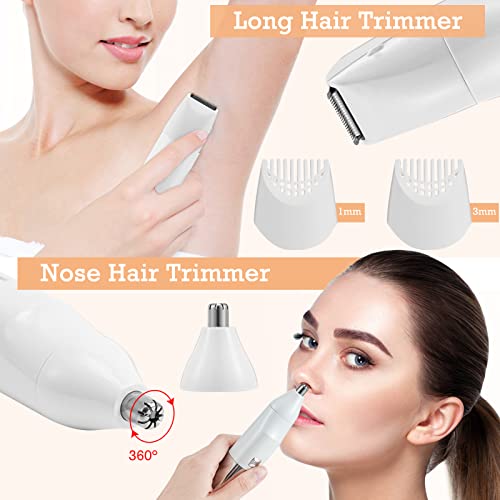 Lingsfire Electric Razor Kit For Women, Multi-Functional Bikini Trimmer For Women Pubic Hair Nose Eyebrow Face Legs Portable Womens Shaver Cordless 5 In 1 Women's Grooming Set #TOP2