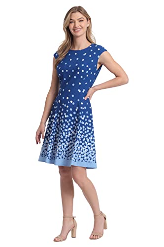 Image of London Times Womens Dresses Cap Sleeve Fit and Flare - Elegant Summer Cocktail Graduation Garden Party Wedding Guest Dress