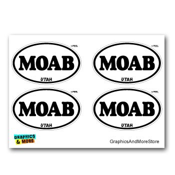 GRAPHICS & MORE Moab Utah Euro Oval - Set of 4 - Window Bumper Locker Stickers