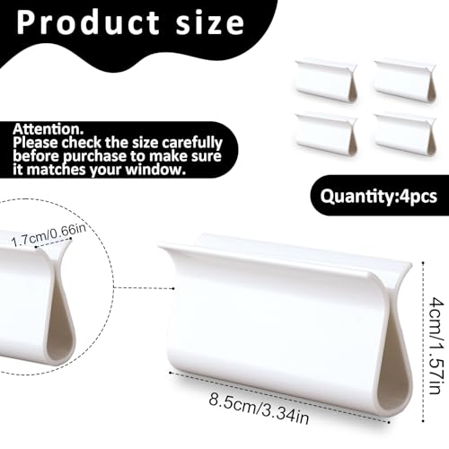 Salbsever 597151_1_EECJYWBM 4 Pcs Shade Pulls For Roller, Shades Window Shade Pulls Plastic Hem Grip R Type Lifting Clamp Pull Down Shades Blinds Roller Shade Hardware thumb #1