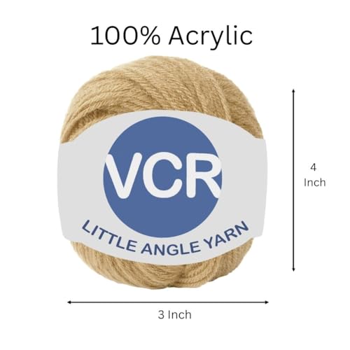 Image of VCR 4 Ply Warm Beige Little Angle Yarn, 25 Grams, 92 Meters Length, 100% Acrylic Soft Baby Knitting Yarn for Crochet, Newborn Sweaters, Soft Baby Socks, Mittens and Leggings, Pack of 1