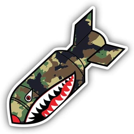 Tiger Bomb Angry War Hawk - Adhesivo de vinilo de 3 pulgadas para automóvil, laptop, botella de agua, teléfono, calcomanía impermeable