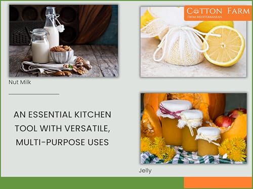 Cotton Farm Grade 100 XL Cheese Cloth - Straining & More; 36x36 Inch; 100% Unbleached Cotton Cheesecloth; Reusable with Hemmed 2 Edges; Ultra-Dense (the finest) Butter Muslin