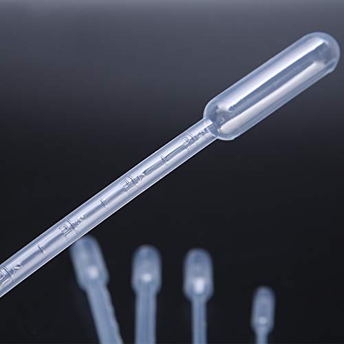 50~1000pcs, 5ml Disposable Plastic Pipette Graduated Transparent Dropper Pasteur Pipettes Laboratory Experiment Supplies(1000 pcs)