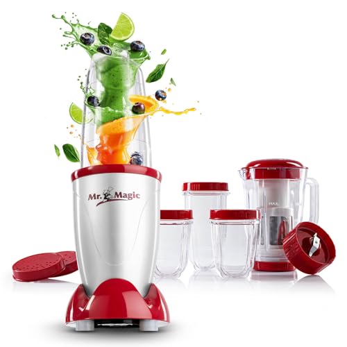 GOURMETmaxx Mr. Magic Mixer | Smoothie Maker avec paquet d'accessoires XXL | Mixeur sur socle 18...