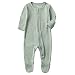O2Baby Baby Boys Girls Organic Cotton Zip Front Sleeper Pajamas, Footed Sleep 'n Play（Newborn,Desert Sage）