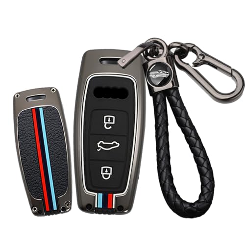 Funda para llave de coche Audi en metal negro de alta protección