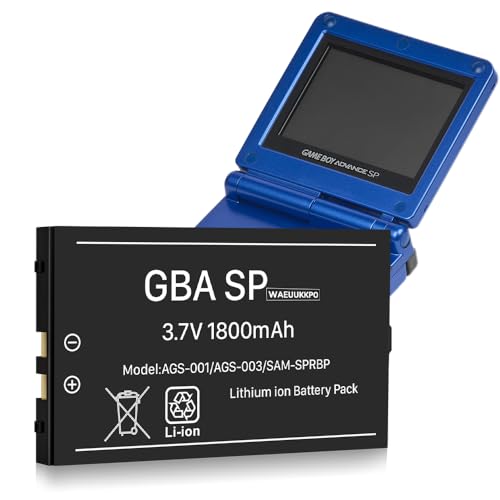 WAEUUKKPO Batería para Gameboy Advance SP, 1800 mAh, alta capacidad, batería de ion de litio de repuesto para Nintendo GBA SP AGS-001, AGS-003 con juego de herramientas
