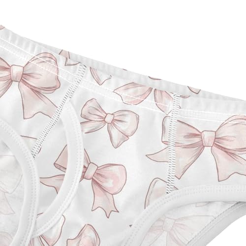 Boys' Exclusive Briefs Toddler Underwear 95% Combed Cotton Boxerbriefs 2T Light Pink Bow Pattern 94