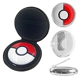 Teyomi 2 in 1 Carrying Case for Pokémon GO Plus + 2023 with Carabiner, Clear Hard Case for Pokemon Go Plus Plus with Clip, Protective Shockproof Hardshell Portable Organizer with Hand Strap(Black)