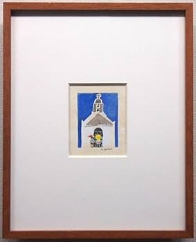 Amazon.co.jp: 真作保証 安野光雅 聖堂 水彩画 9.5×7.5㎝ 肉筆 1