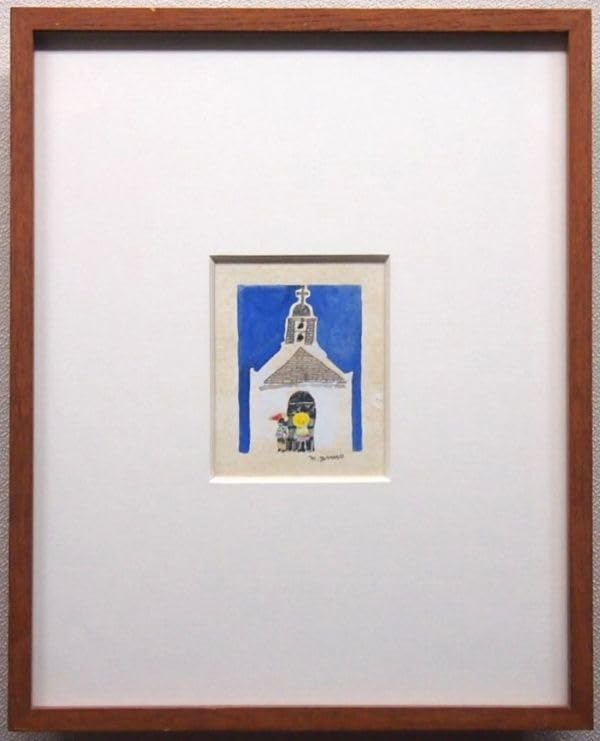 Amazon.co.jp: 真作保証 安野光雅 聖堂 水彩画 9.5×7.5㎝ 肉筆 1