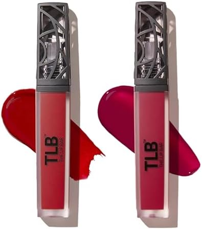 The Lip Bar - Nonstop Liquid Matte Lipstick Mini 2-Pack, Bawse Lady (Blue Red) + Rich Auntie (Deep Berry) - High Pigment - One Swipe - Long Lasting - Jojoba Oil & Vitamin E - Vegan - .05 fl oz each