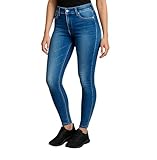 MIZAH Women's High Waist Leggings Ice Like Jeans Fashion Elastic Sports Daily Wear Leggings (Style 2, Girls and Women, 50K-90K)