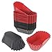 Freshware Silicone Cupcake Liners/Baking Cups - 24-Pack Jumbo Muffin Molds, 3-6/8 inch Rectangle, Red and Black Colors