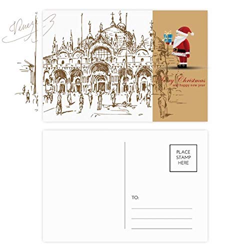 Cartes postales église vénitienne Père Noël en impression d'art premium