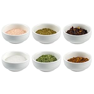Set of 6 Porcelain Pinch Bowls, 2.3 oz Small Bowls for Sauces Dippings Charcuterie Snacks Condiments, White