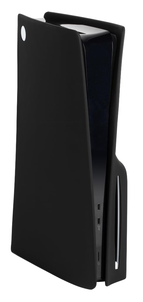 Konix Schutzabdeckung für PS5 Slim Konsole - Silikon - Stoßfest - Kratzfest - Schwarz
