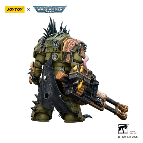 Image of JOYTOY Death Guard Warhammer 40k 1 /18 Action Figure Death Guard Blightlord Terminator 1 with Reaper Autocannon and Bubotic Blades Collectible Gifts,Toys for Kids 15+ and Adults 4.8-inch
