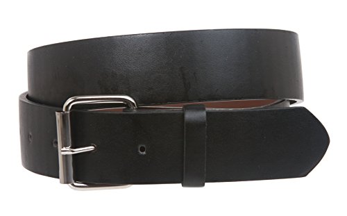 Image of Beltiscool 1 1 /2 inch (38mm) Snap On Plain Leather Jean Belt With Roller Buckle