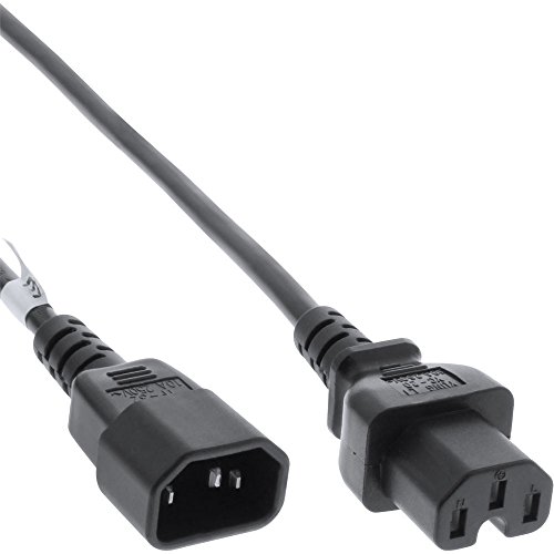 InLine 16811 Rallonge de câble d'alimentation warmgerätstecker Droit C15 vers Femelle C14 2 m Noir Cover