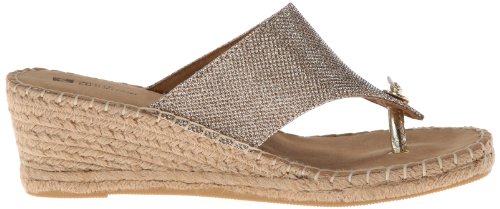 White Mountain Shoes Beachball Women's Espadrille Wedge Sandal, Ltgold/Glitter/Fab, 7.5 M #TOP5