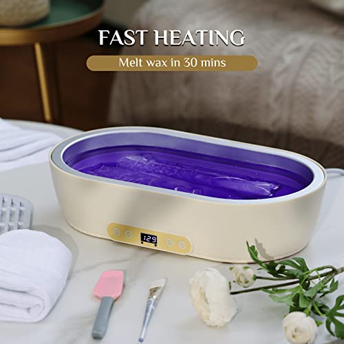Memorism Paraffin Wax Machine For Hand And Feet, 2000Ml Aluminum Pot For Hands + 4500Ml Rubber Pot For Feet, Touchscreen Paraffin Wax Warmer Includes 3Lbs Wax, Moisturizing Paraffin Spa, Home Wax Kit #TOP4