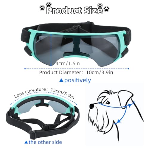 Sonnenbrille für Kleine Hunde, Augenschutz Brille Windschutzbrille,UV-Schutz Hunde Sonnenbrillen,Beschlagfrei,Hundebrille für Haustiere, für Motorrad Hundefahrradkorb Cabrio (Blau)
