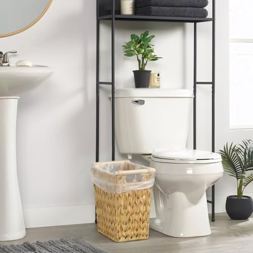 Caneca de Basura de Rattan Impermeable para Baño, 14×7.5×13.4 pulg miniatura 4