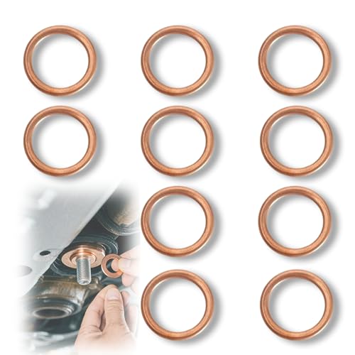 fKiZanthene - fKiZanthene 10Pcs Joint Vidange Cuivre, Rondelles de Vis pour Bouchon Vidange Voiture, Pièces Détachées Auto pour Raccord d’Échappement et Garage - -32%