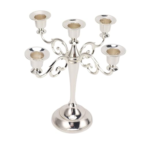Ya en mundofriki.es: Gavigain Candelabro de 5 Brazos, candelabro Decorativo Retro de Hierro, Centro de Mesa para decoración de Mesa y Cena a la luz de Las Velas en el hogar (Plata)