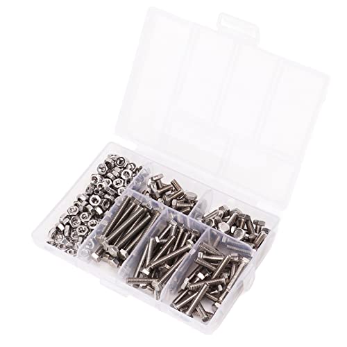 200 peças M4 hexágono externo 304 conjunto de parafusos e porcas de aço inoxidável