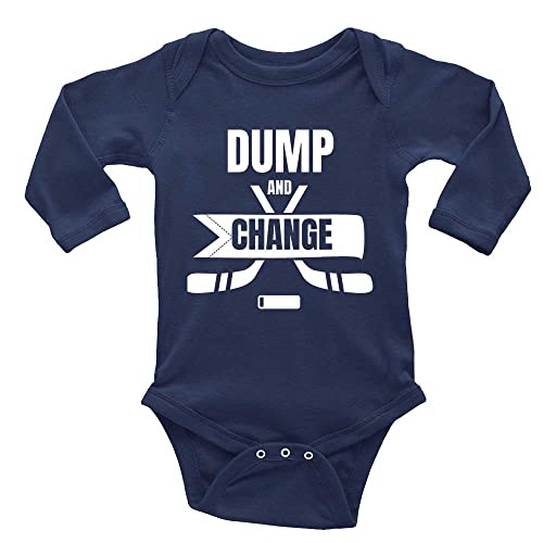 Image of GKrepps Dump and Change Hockey Graphics Short Sleeve Newborn One-Piece Crawl Clothes